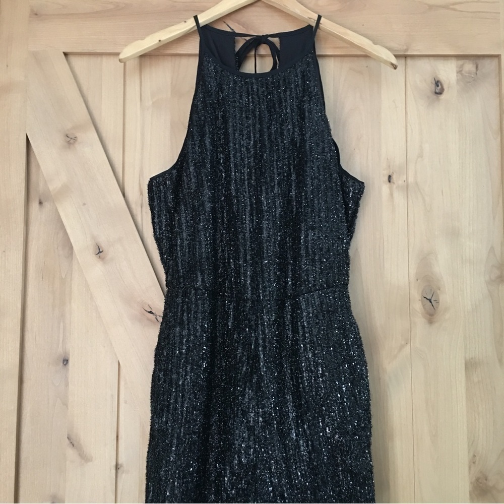ANTHROPOLOGIE MAEVE Disco Jumpsuit Black Size 6 - Picture 3 of 11